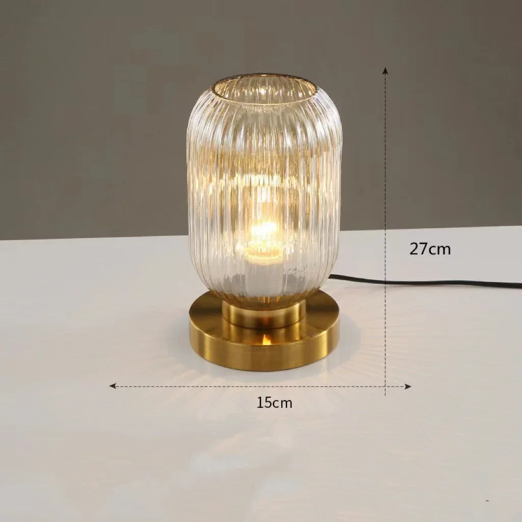 Lampe de table élégante AuraGlow – Design strié avec éclairage ambiant