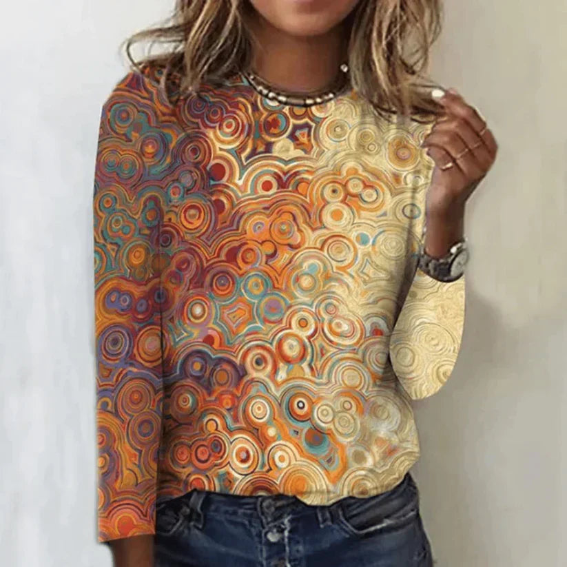 Blouse Jackie boho à géométrie dégradée