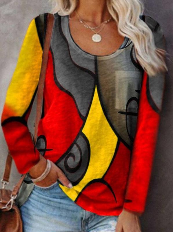 Blouse abstraite à manches longues Fatima Fashion