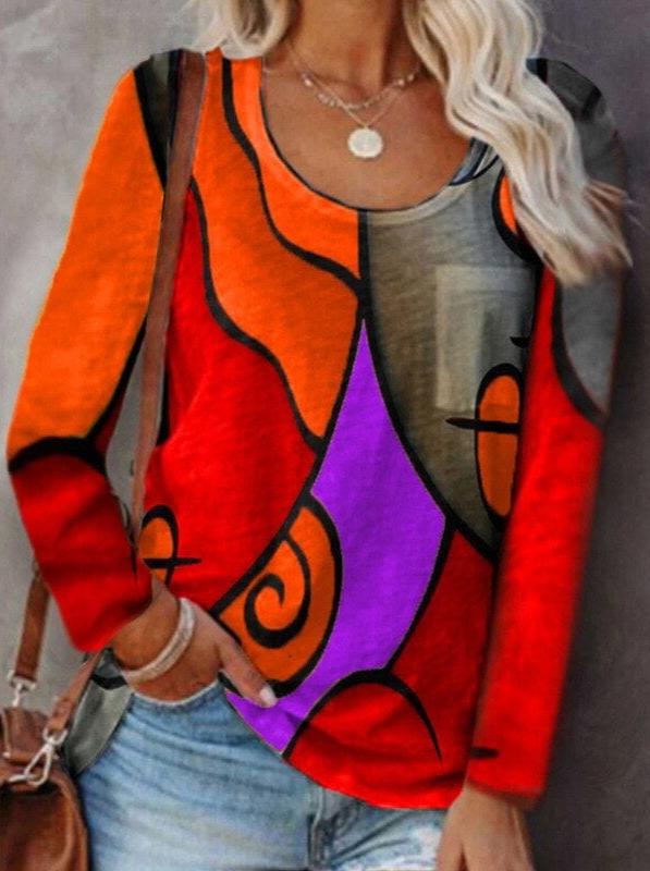 Blouse abstraite à manches longues Fatima Fashion