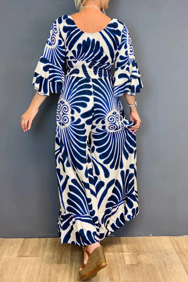 Eliza - Robe maxi florale avec des manches cloche élégantes