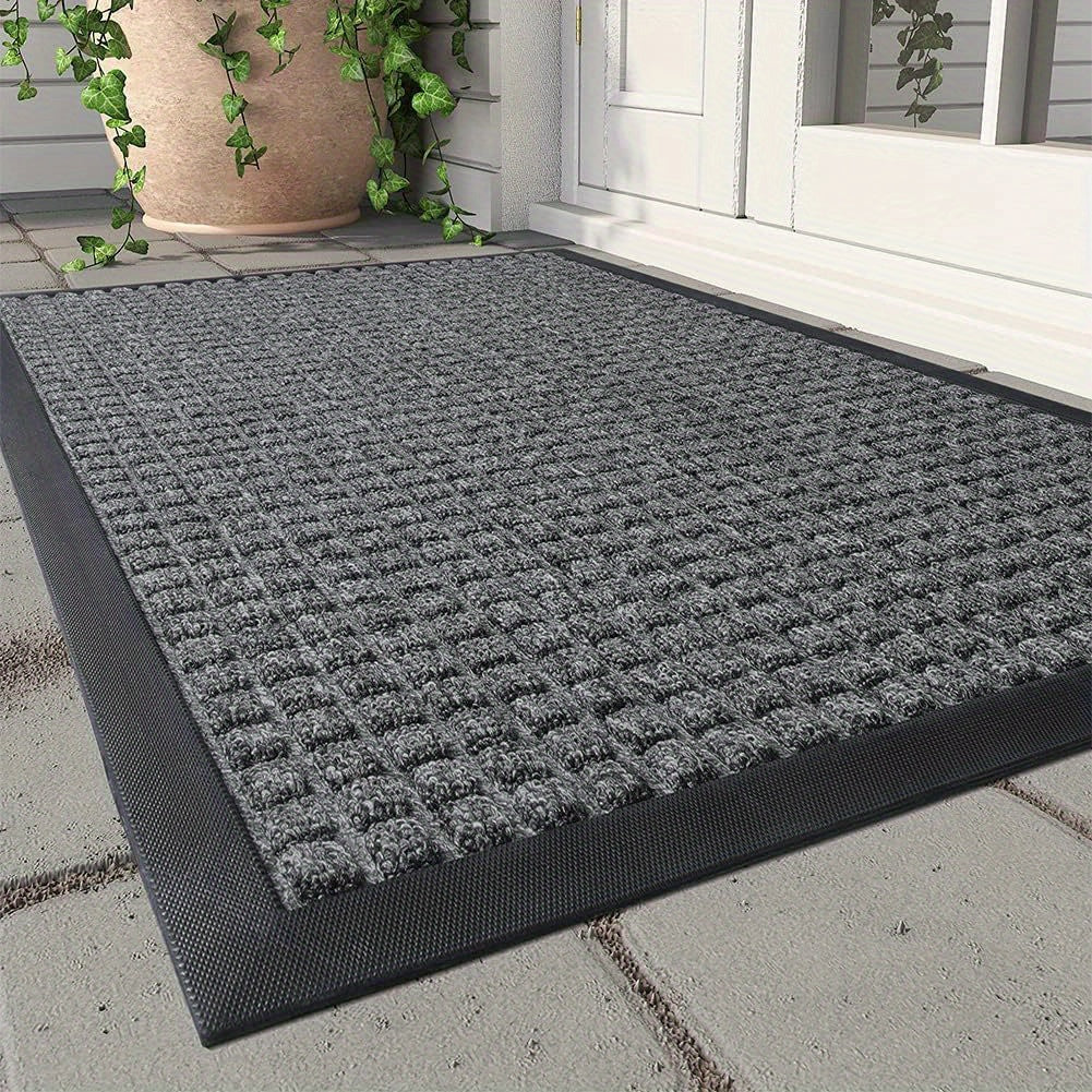 CleanStep – Tapis de porte élégant avec motif en treillis pour une belle entrée