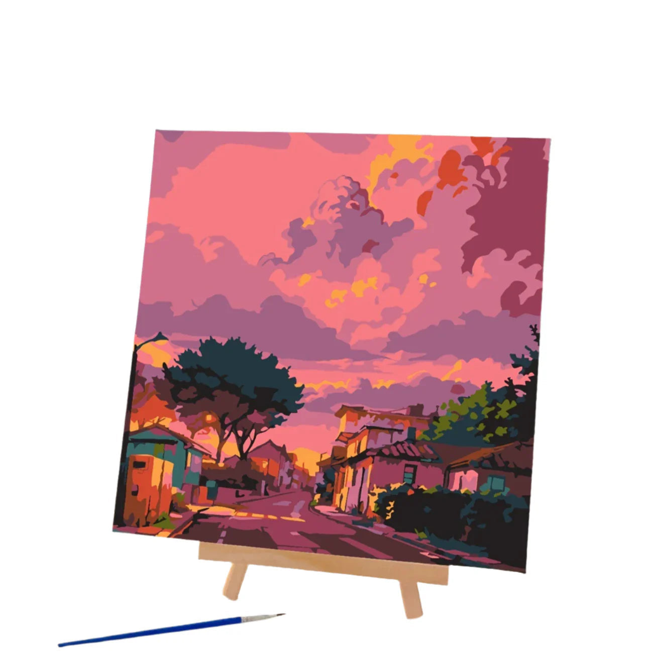 Ensemble de peinture DIY Fredfyldt Landskabs - Art en toile fait main avec pinceaux et peinture