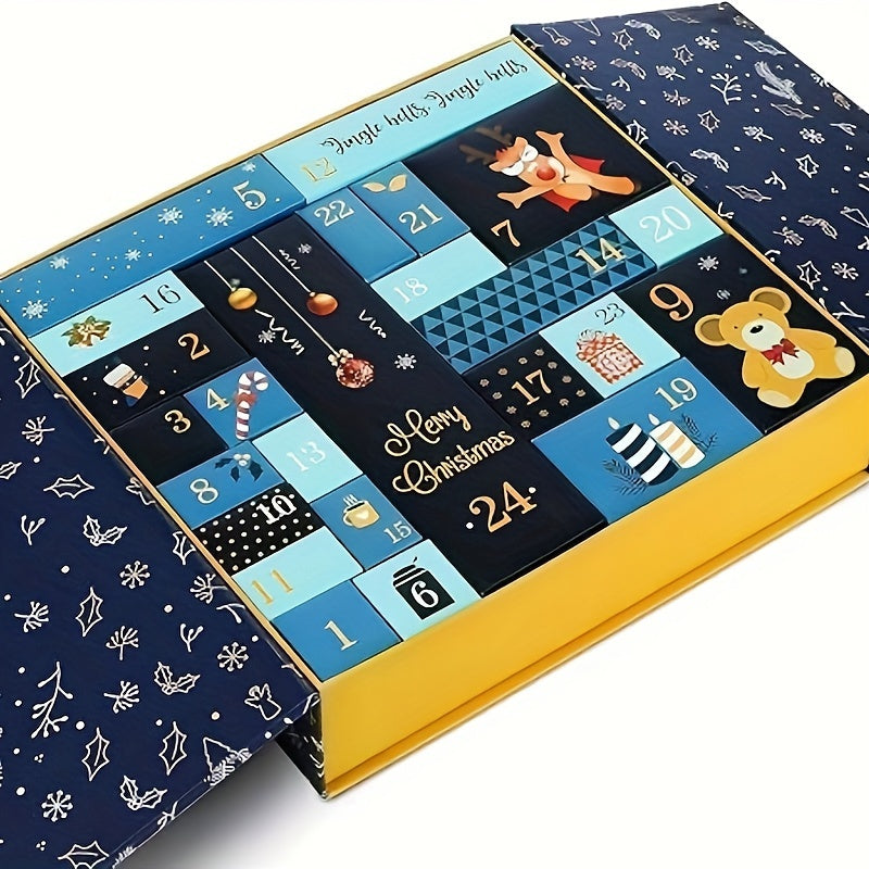 Ensemble de calendrier de l'Avent DIY – 24 boîtes en papier à remplir avec couvercle et accessoires variés pour offrir et bricoler