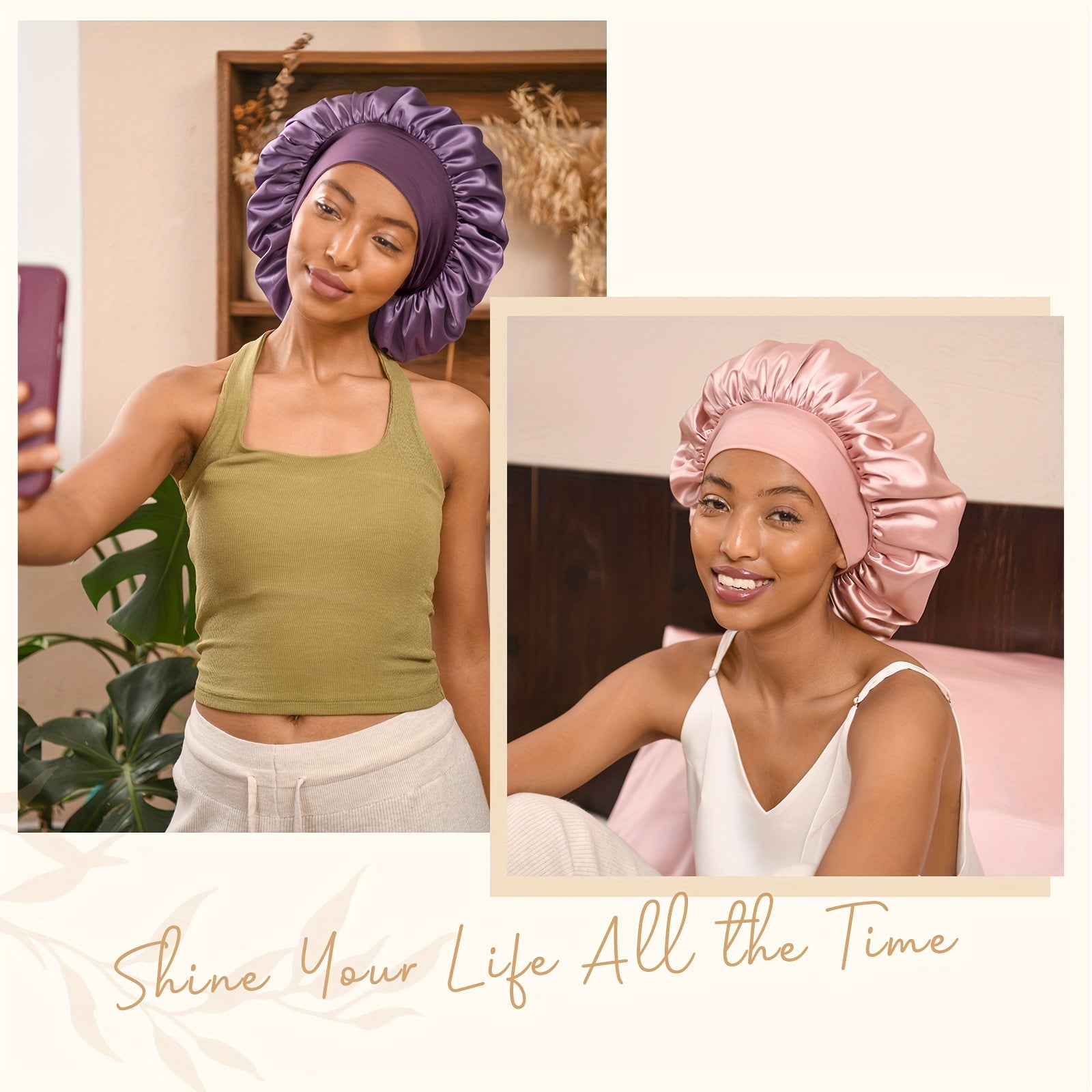 Rebel | Bonnet de sommeil en satin avec large bande élastique