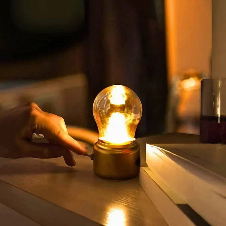 RetroGlow - Lampe de nuit LED portable avec batterie rechargeable