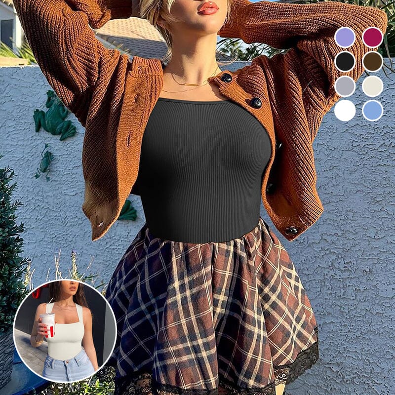 Liv - Body en maille sexy avec décolleté carré