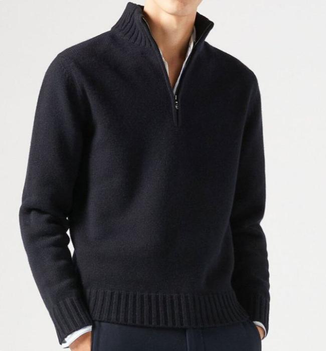 William | Pull décontracté pour homme à demi-zip stylé