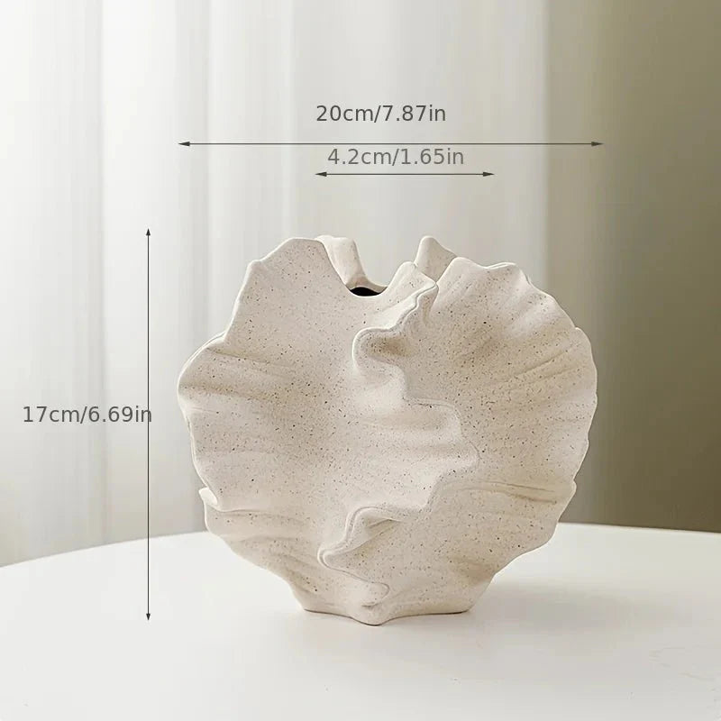 OceanBloom – Vase à fleurs inspirée de coquillage écologique avec bord festonné