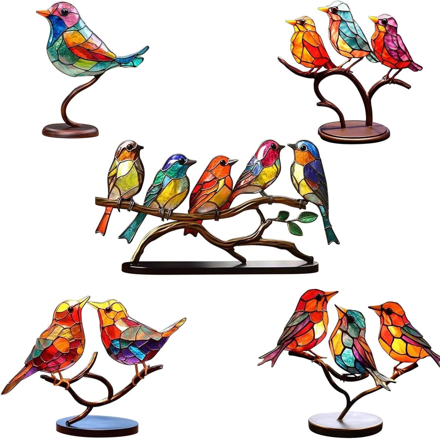 ElegantAviary - Décoration de bureau avec des oiseaux colorés