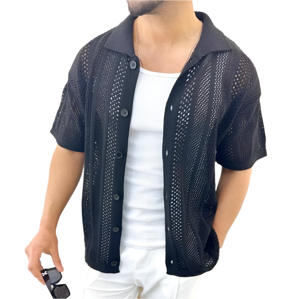Cardigan homme à manches courtes et fermeture boutonnée Oliver