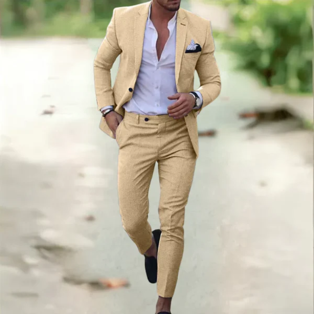 Emil Costume Classique avec Poches Fonctionnelles et Fermeture Boutonnée