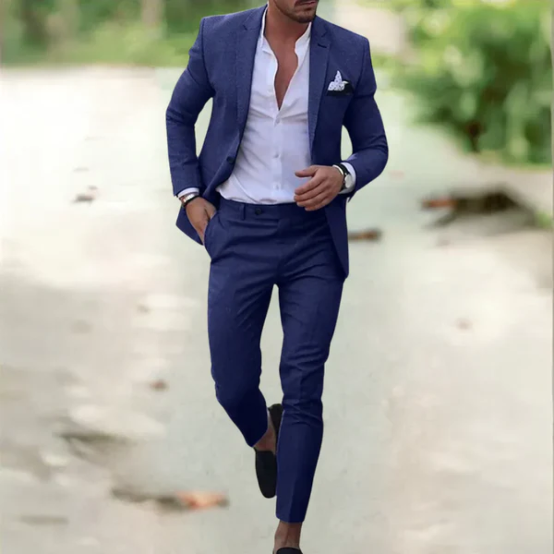 Emil Costume Classique avec Poches Fonctionnelles et Fermeture Boutonnée