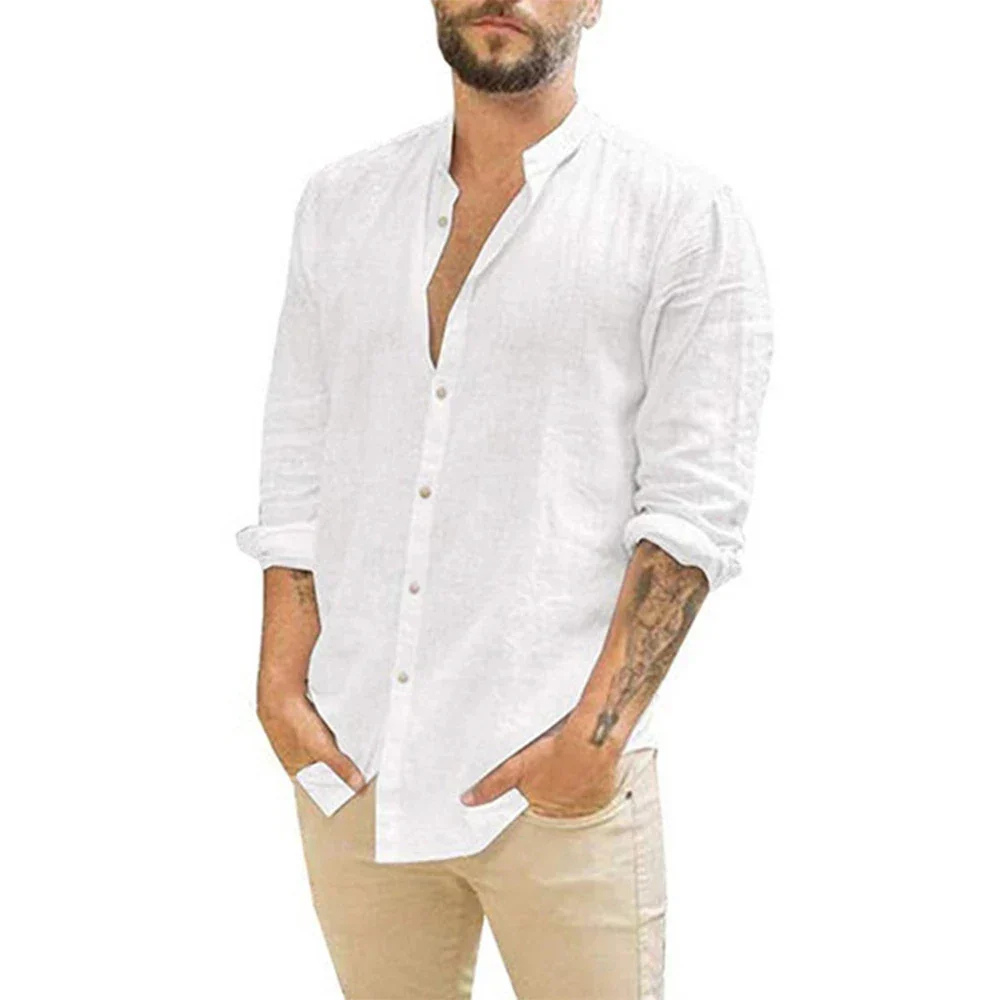Brendon - Chemise moderne à manches longues avec col montant