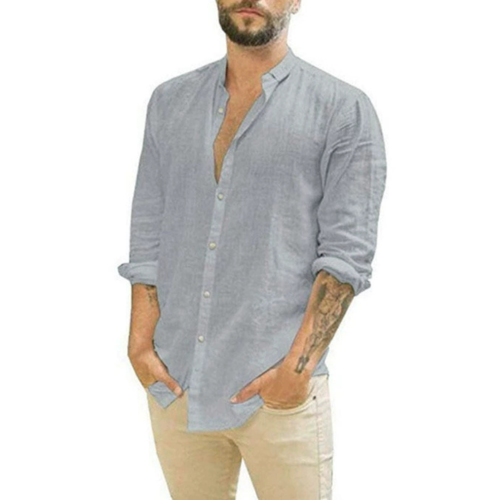 Brendon - Chemise moderne à manches longues avec col montant