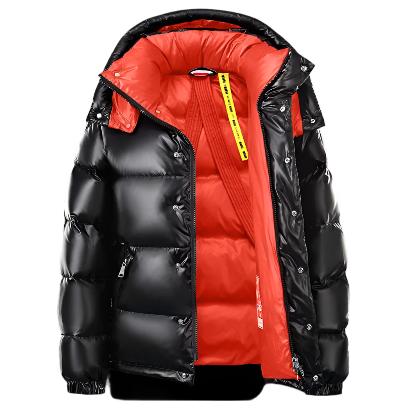 Harold - Veste à capuche brillante avec fermeture éclair