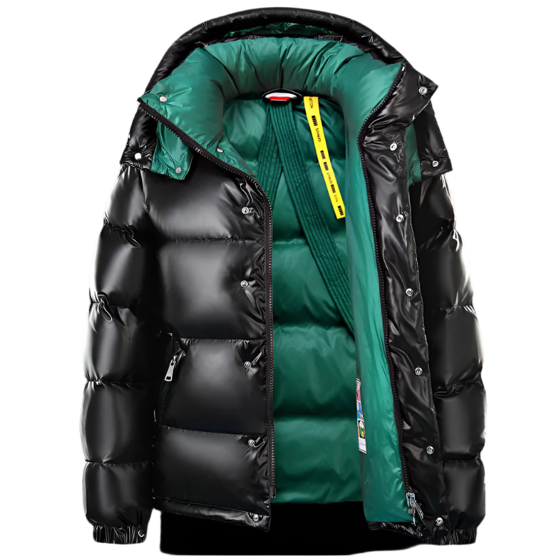 Harold - Veste à capuche brillante avec fermeture éclair