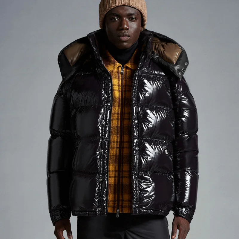 Harold - Veste à capuche brillante avec fermeture éclair