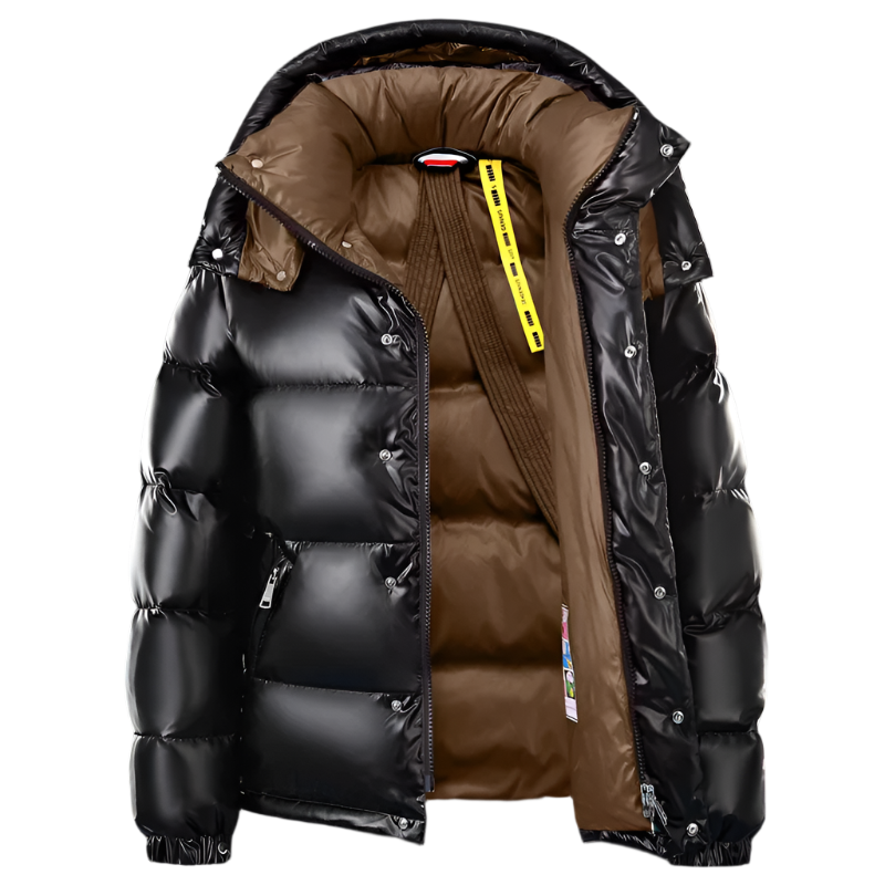 Harold - Veste à capuche brillante avec fermeture éclair