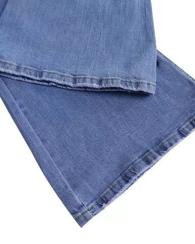 Pantalons en denim taille haute à boutons Chloe Flex pour femmes
