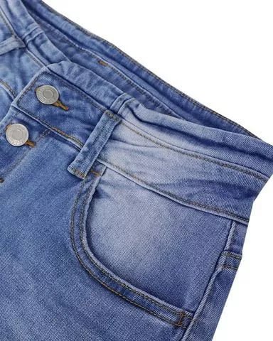 Pantalons en denim taille haute à boutons Chloe Flex pour femmes