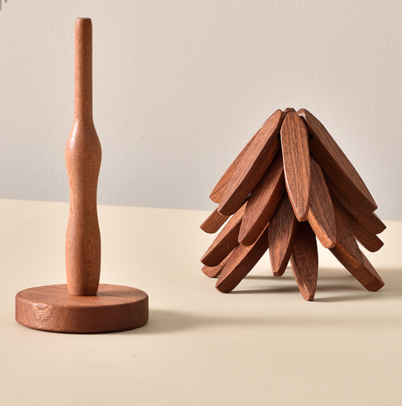 Set de dessous de verre et de dessous de plat en bois Liva Artisanal