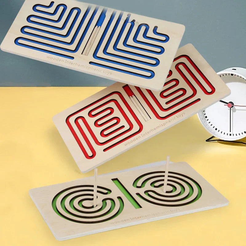 MazeMaster - Jeu de Labyrinthe Portable en Bois pour Enfants et Adultes