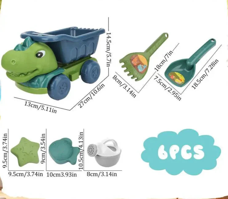 DinoDigs - Ensemble de jouets de dinosaur avec outils de sable pour enfants