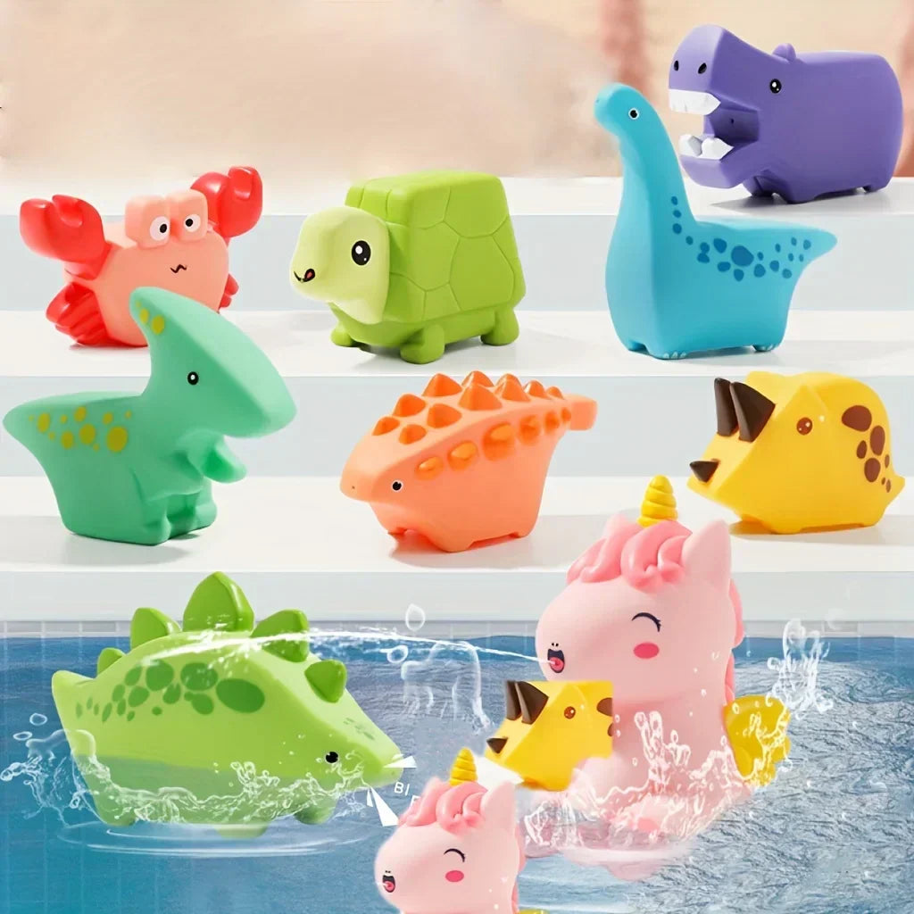 FloatSaur - Ensemble de jouets de bain avec des animaux de bande dessinée et des dinosaures