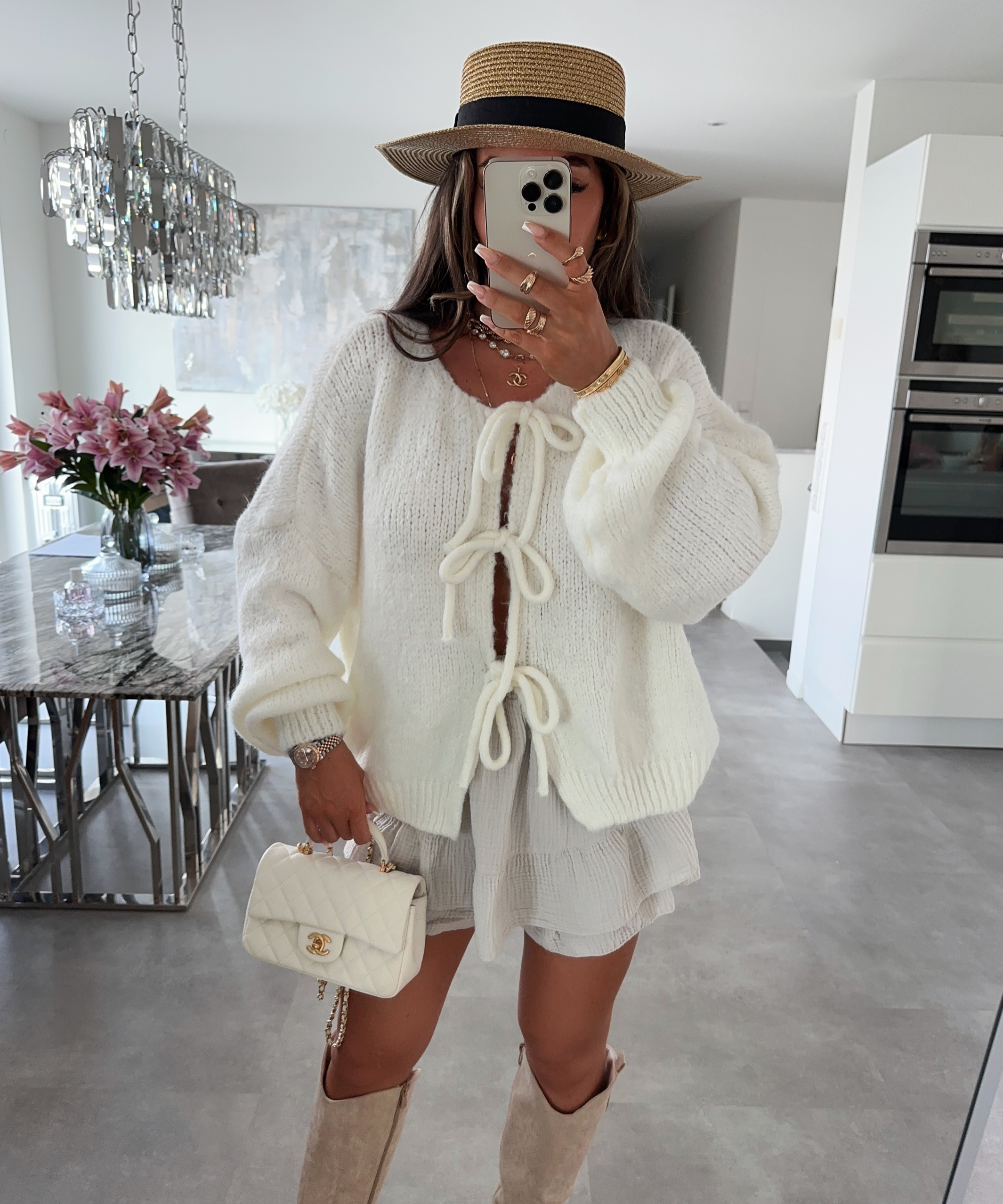 Veste en tricot blanc Shayne - Maille chic