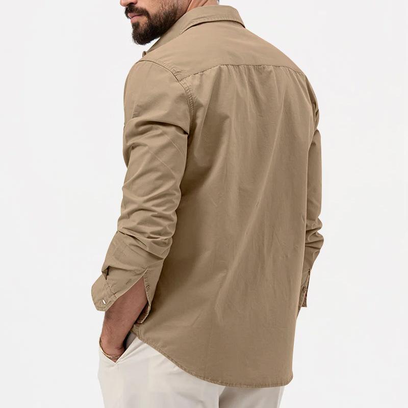 Chemise classique à manches longues Victor avec fermeture à boutons
