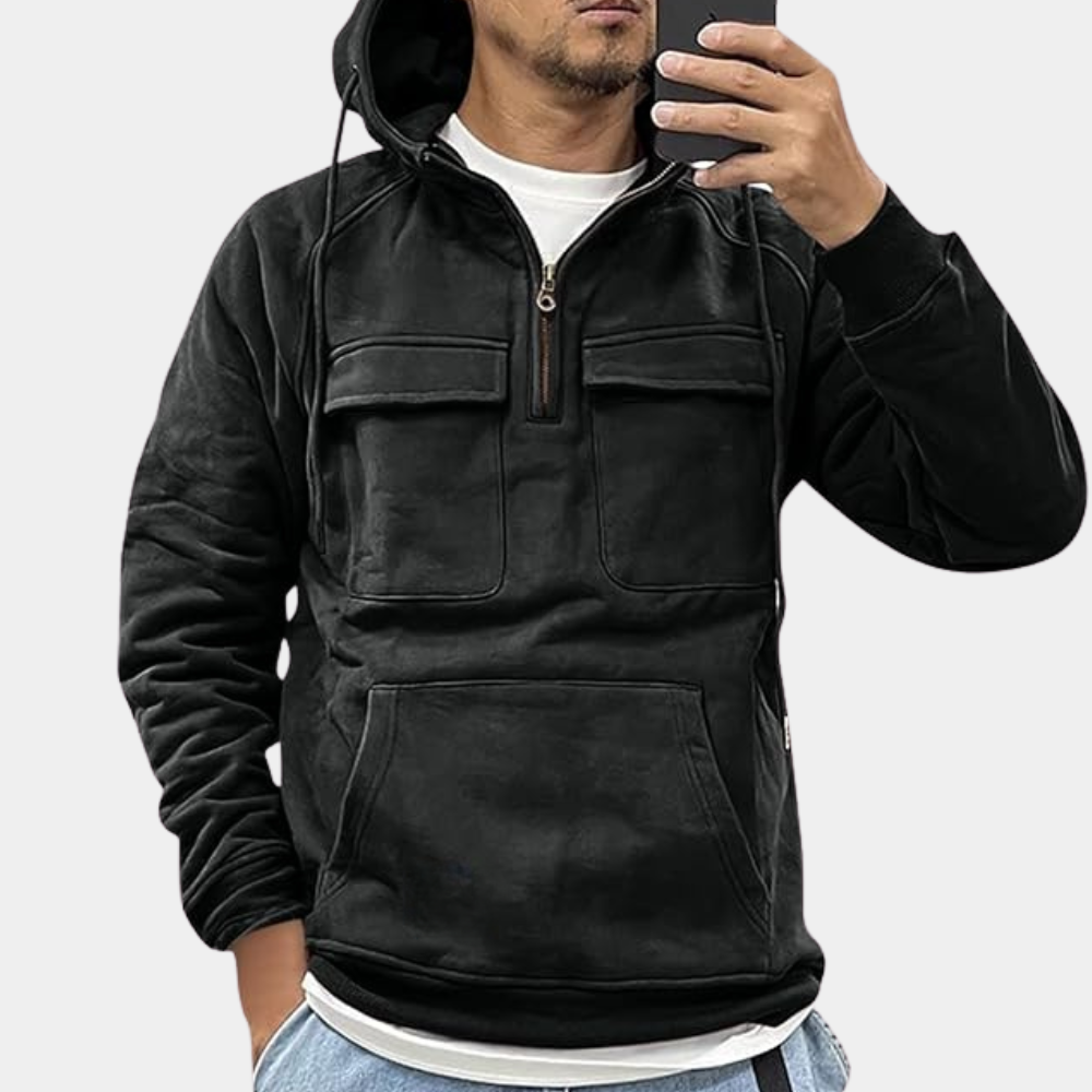 Mikkel Halvzip Sweat à Capuche pour Homme – Élégance et Confort au Quotidien