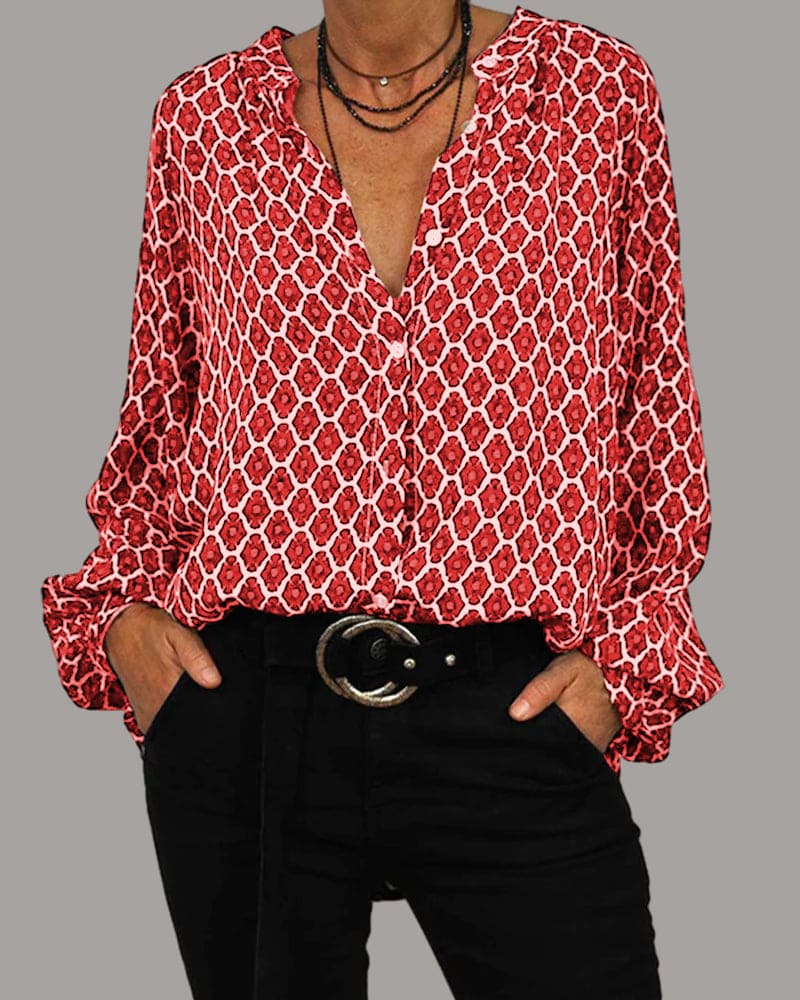 Jessa - Blouse à imprimé géométrique pour femmes