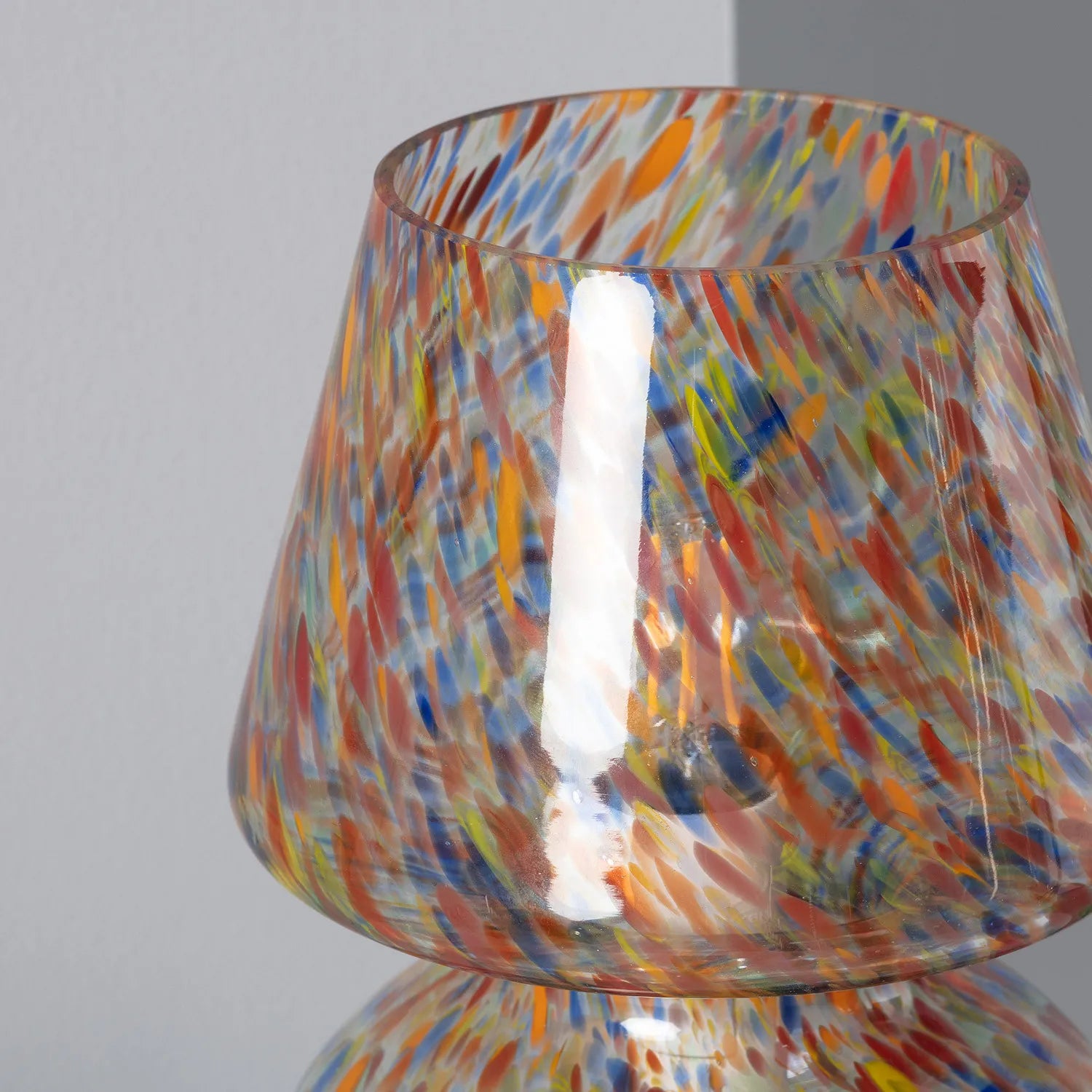 Lampe de table en verre multicolore Lumi