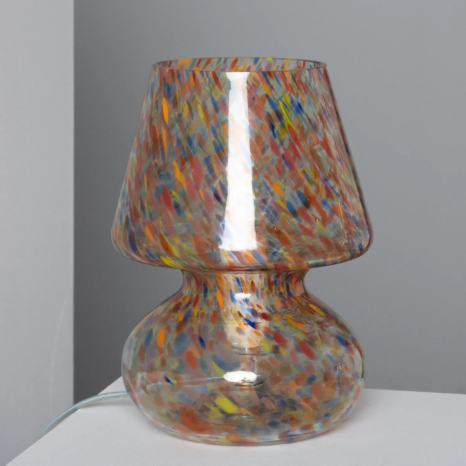 Lampe de table en verre multicolore Lumi
