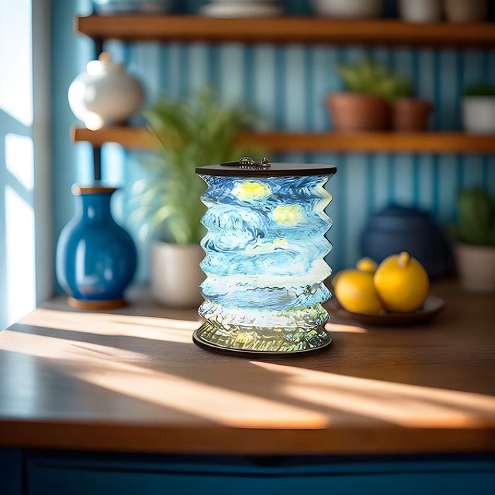 LumiSphere – Veilleuse cylindrique élégante au design plissé