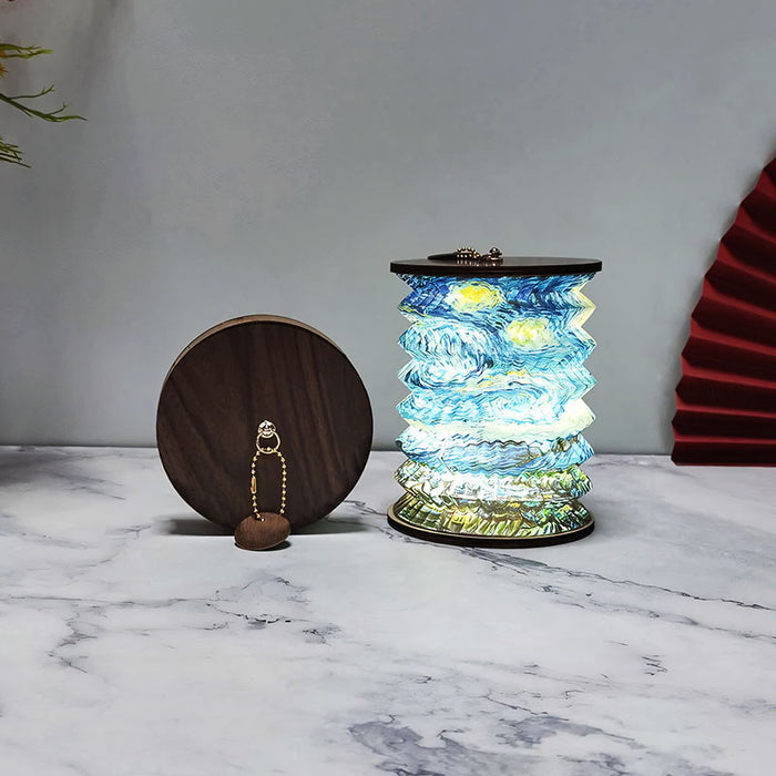 LumiSphere – Veilleuse cylindrique élégante au design plissé