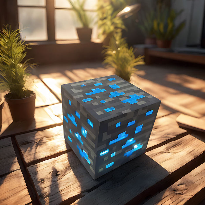 LumiBrill – Veilleuse en forme de cube sur le thème de Minecraft