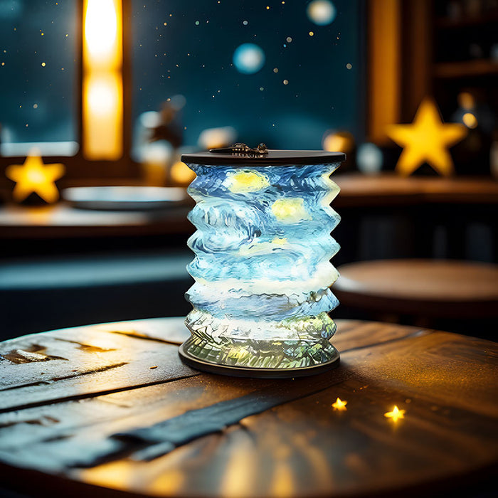 LumiSphere – Veilleuse cylindrique élégante au design plissé