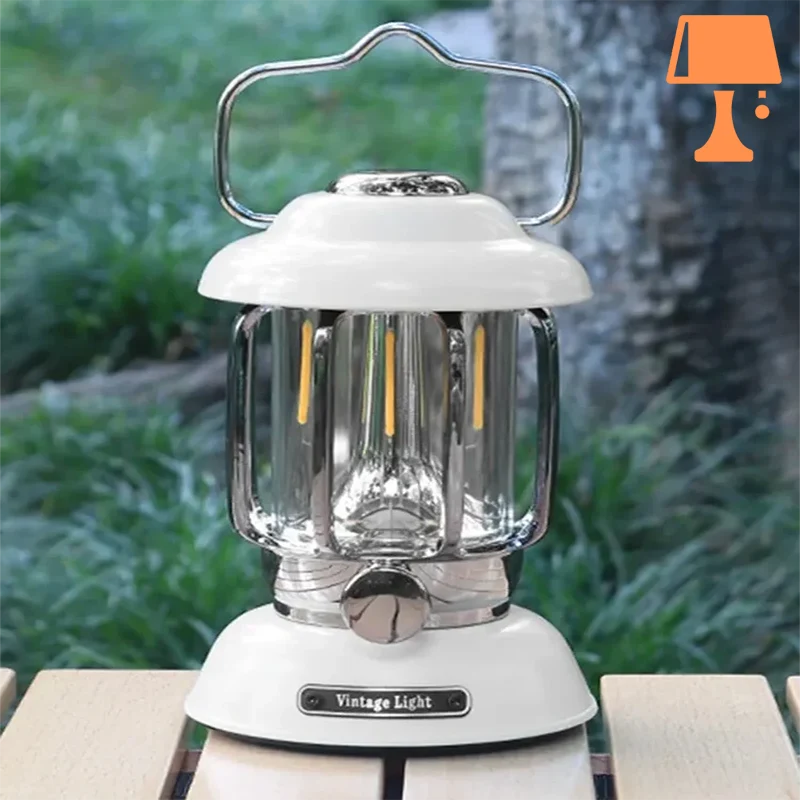 LumiHeritage - Lanterne LED vintage avec cage en métal