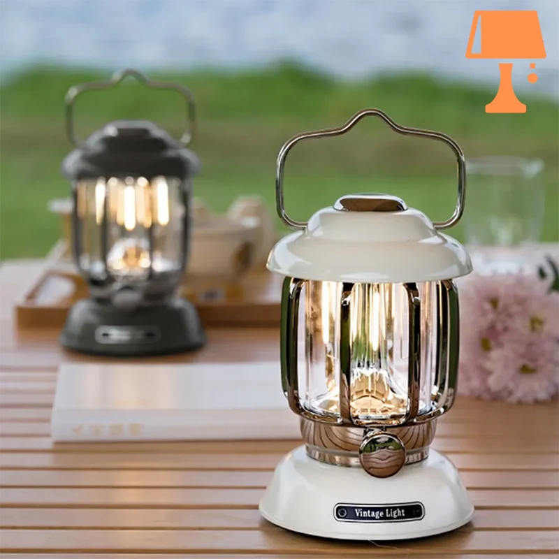LumiHeritage - Lanterne LED vintage avec cage en métal