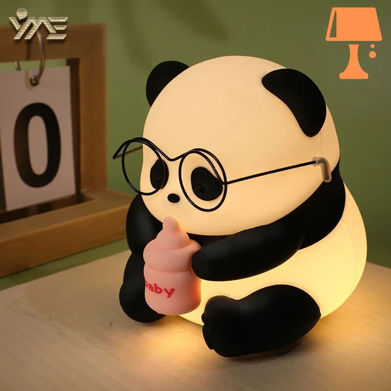 PandaGlow - Lampe de nuit panda rechargeable changeant de couleur
