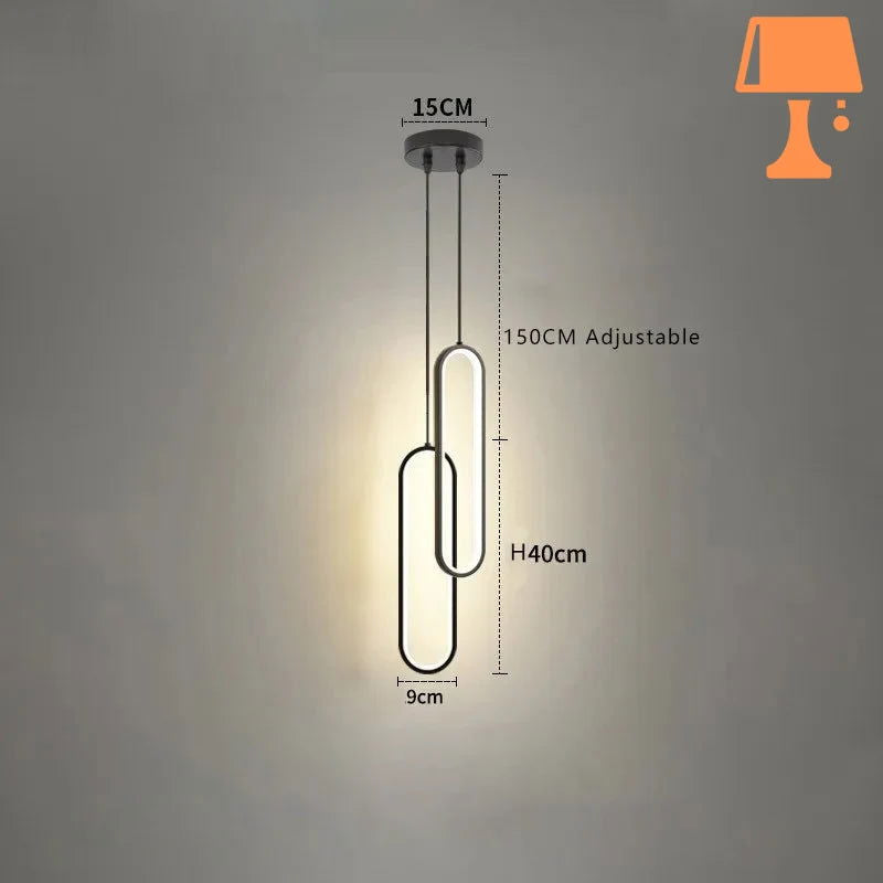 LumiOval - Pendentif élégant minimaliste pour un intérieur moderne