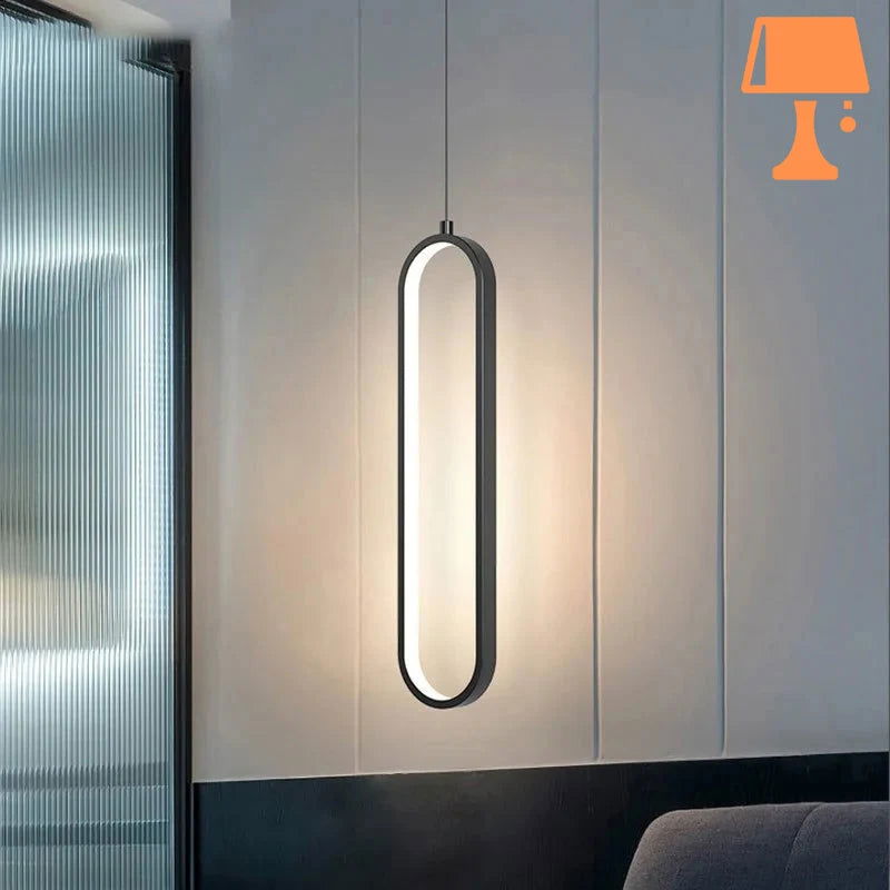 LumiOval - Pendentif élégant minimaliste pour un intérieur moderne