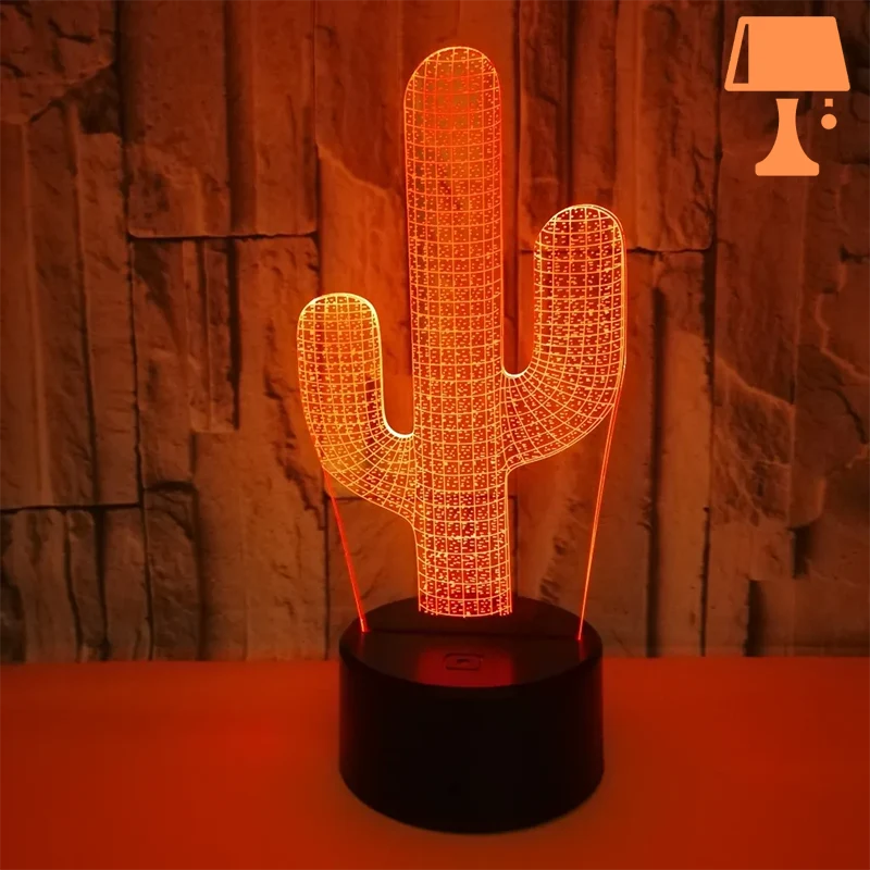 LumiCactus - Élégante lampe cactus LED changeant de couleur