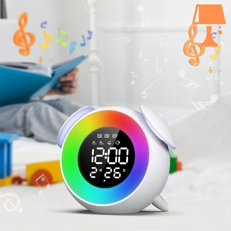 LumiTune - Réveil LED changeant de couleur avec haut-parleur Bluetooth