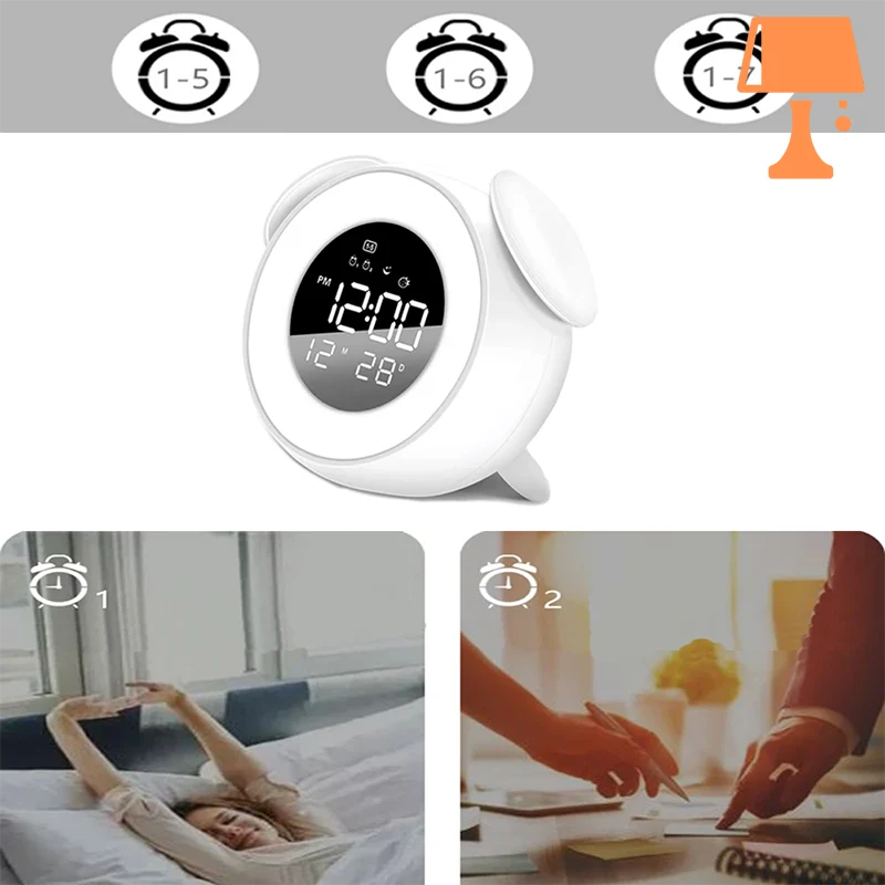 LumiTune - Réveil LED changeant de couleur avec haut-parleur Bluetooth