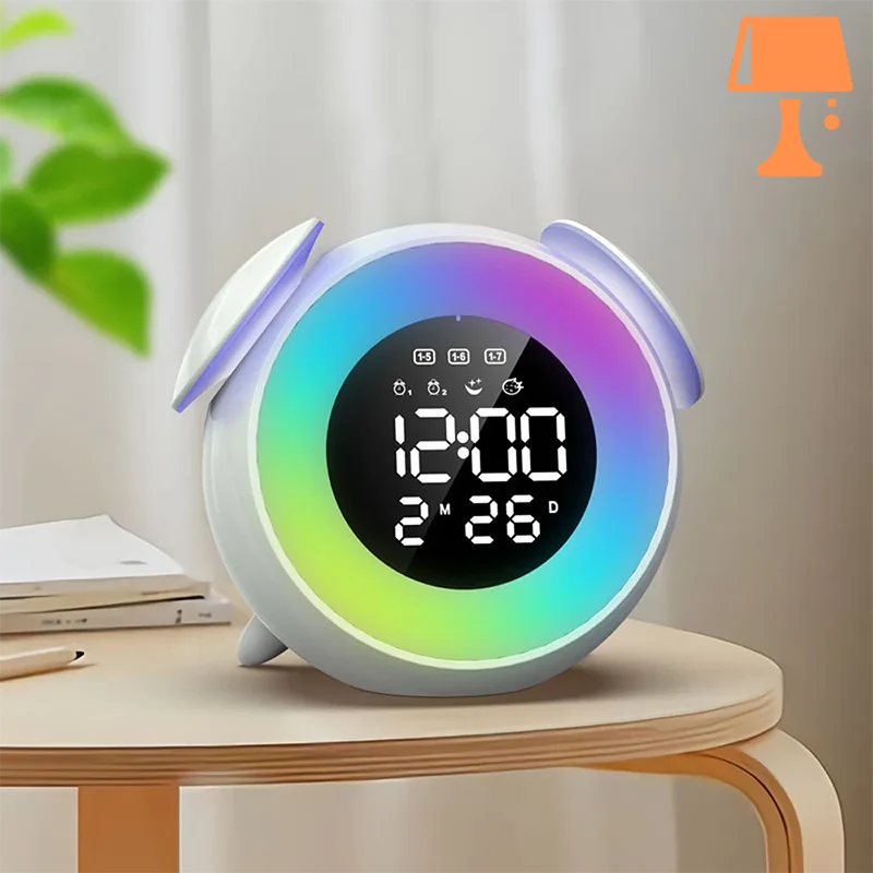 LumiTune - Réveil LED changeant de couleur avec haut-parleur Bluetooth