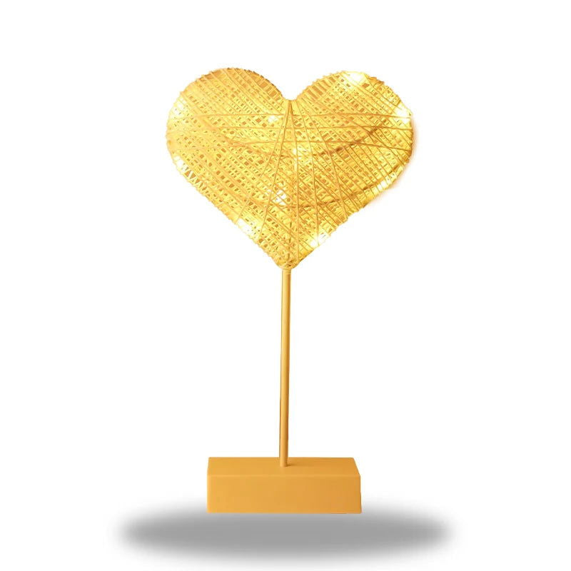 LumiHeart - Lampe de nuit LED en forme de cœur tissé