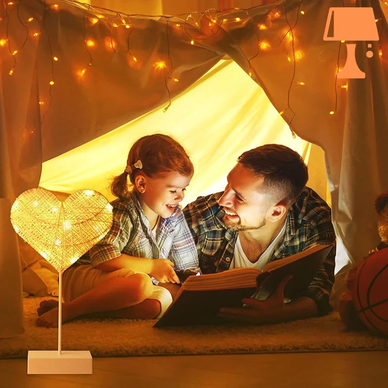 LumiHeart - Lampe de nuit LED en forme de cœur tissé